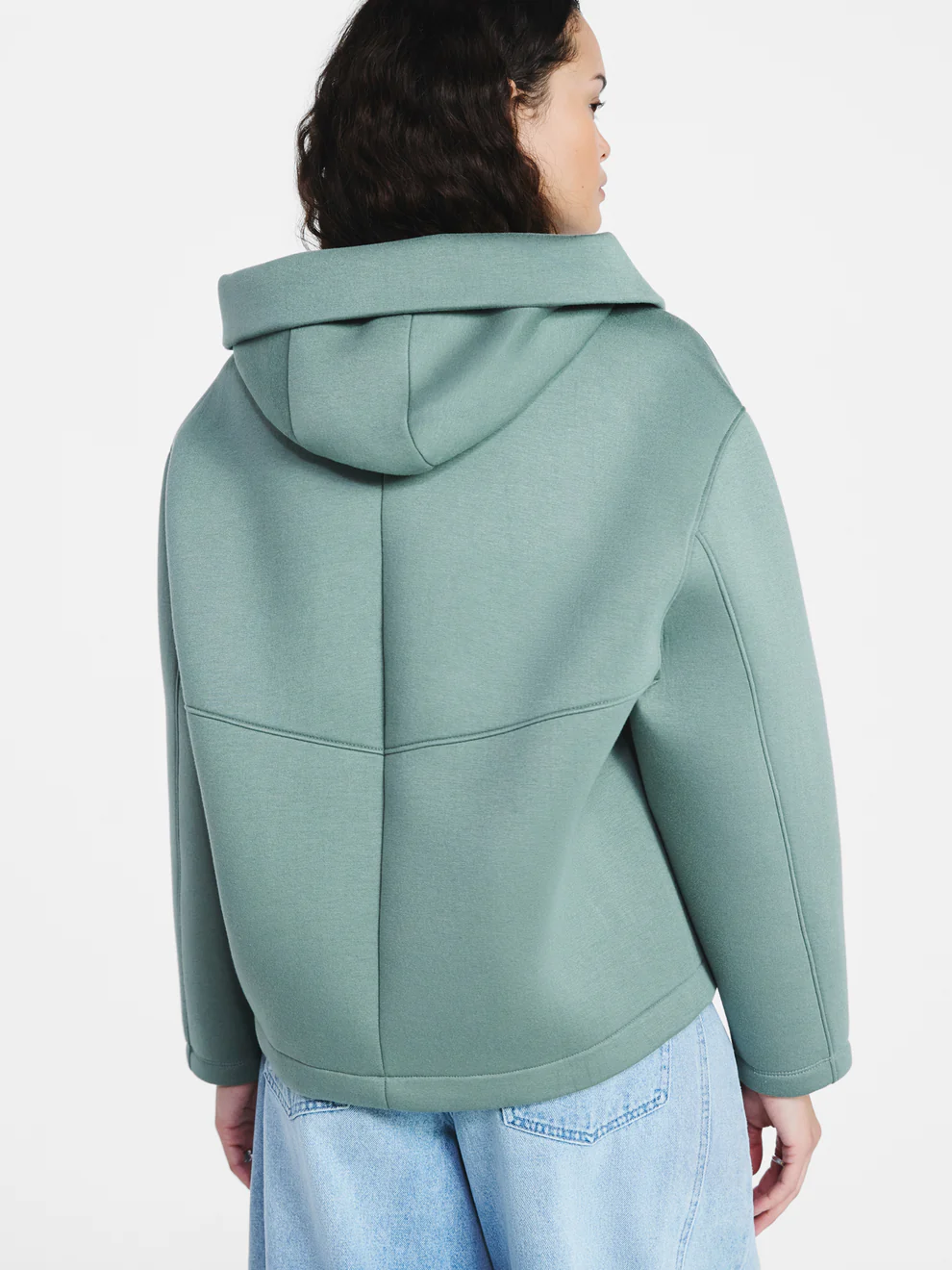 Fleece hooded oversized jacket