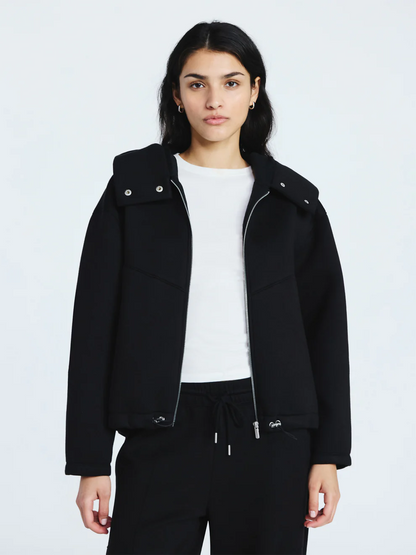 Fleece hooded oversized jacket