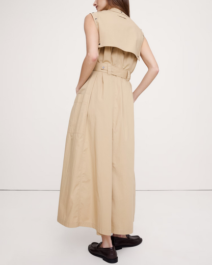 Stretch Cotton Multifunctional Trench Dress