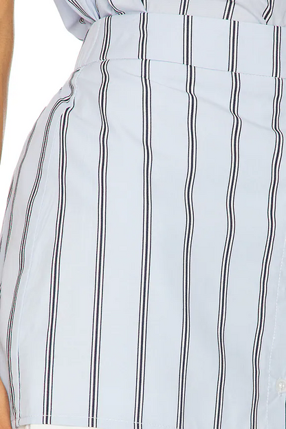 Striped Shirt and Skirt Two-Piece Set