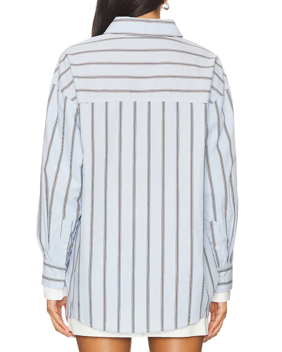 Striped Shirt and Skirt Two-Piece Set