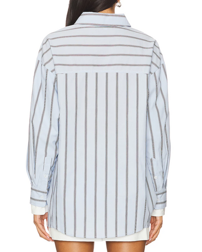 Striped Shirt and Skirt Two-Piece Set