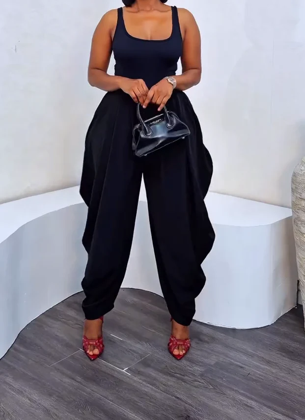 Pleated balloon pants