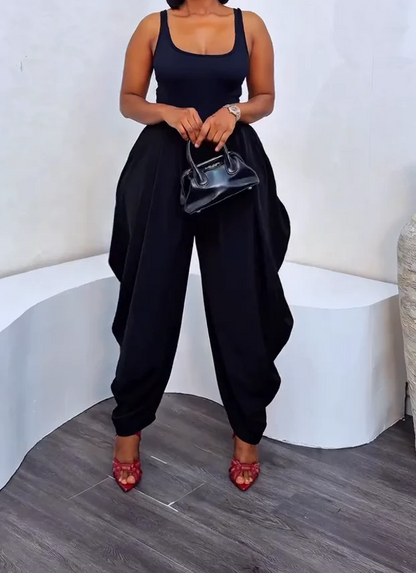 Pleated balloon pants