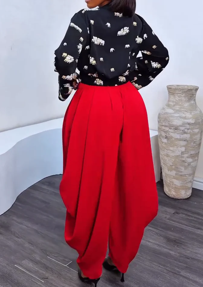 Pleated balloon pants