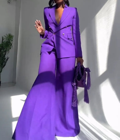 Purple loose-fitting suit set
