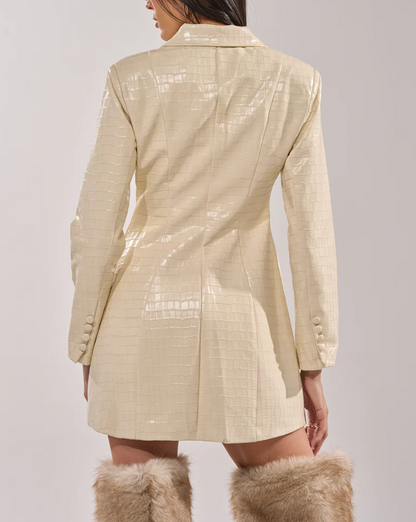 Textured PU Mini Dress