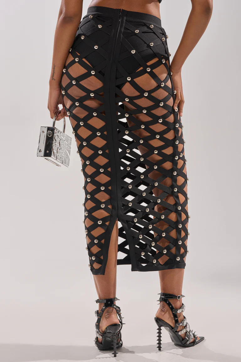 Openwork Silver Stud Sexy Set