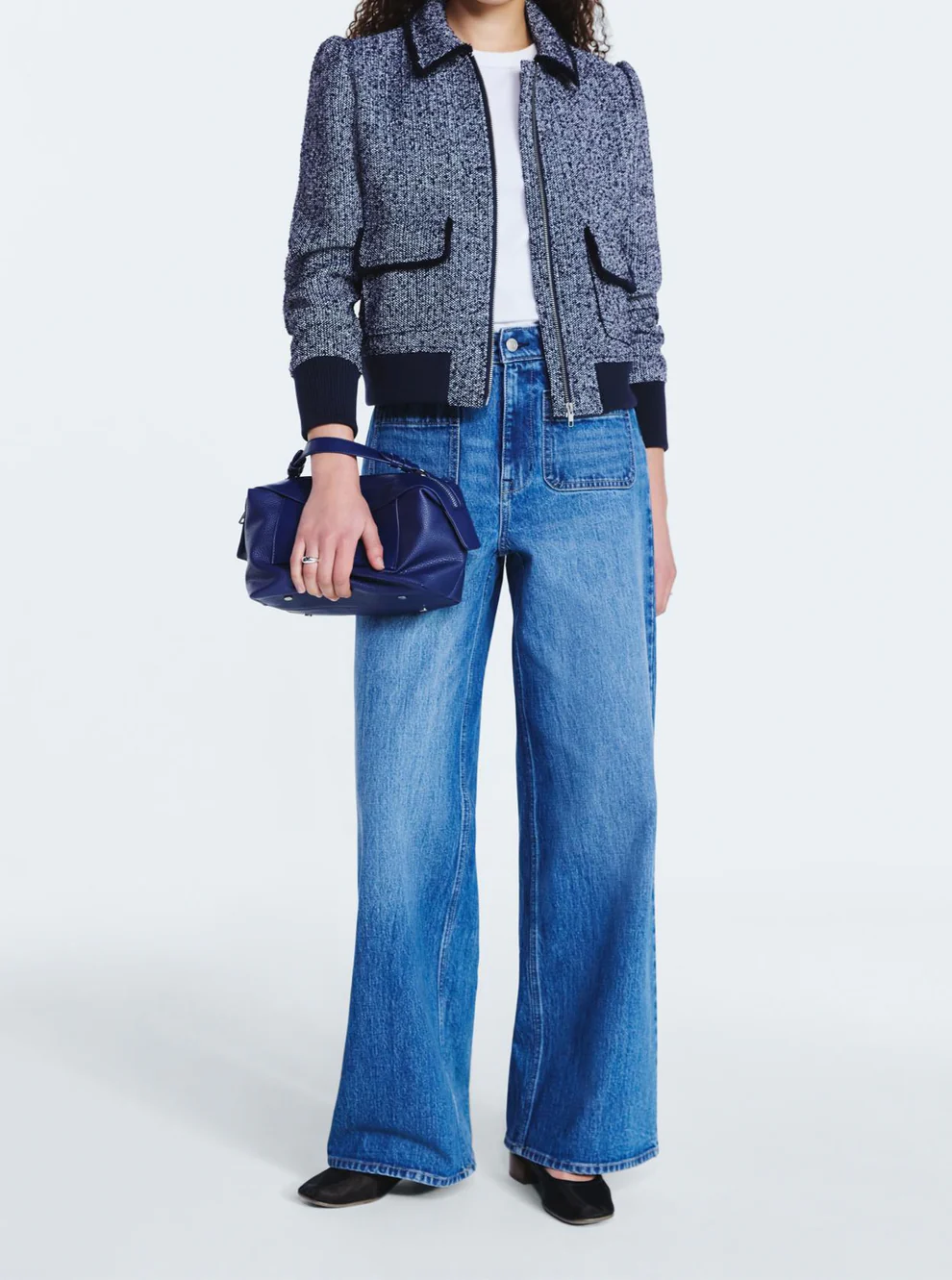 Women's Tweed Bomber Jacket