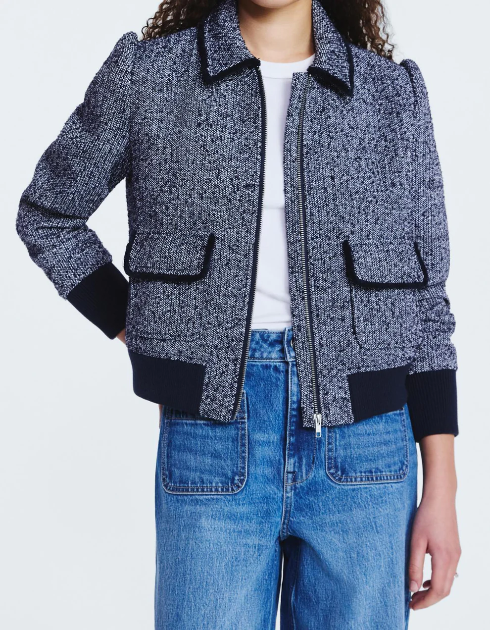 Women's Tweed Bomber Jacket