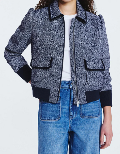 Women's Tweed Bomber Jacket