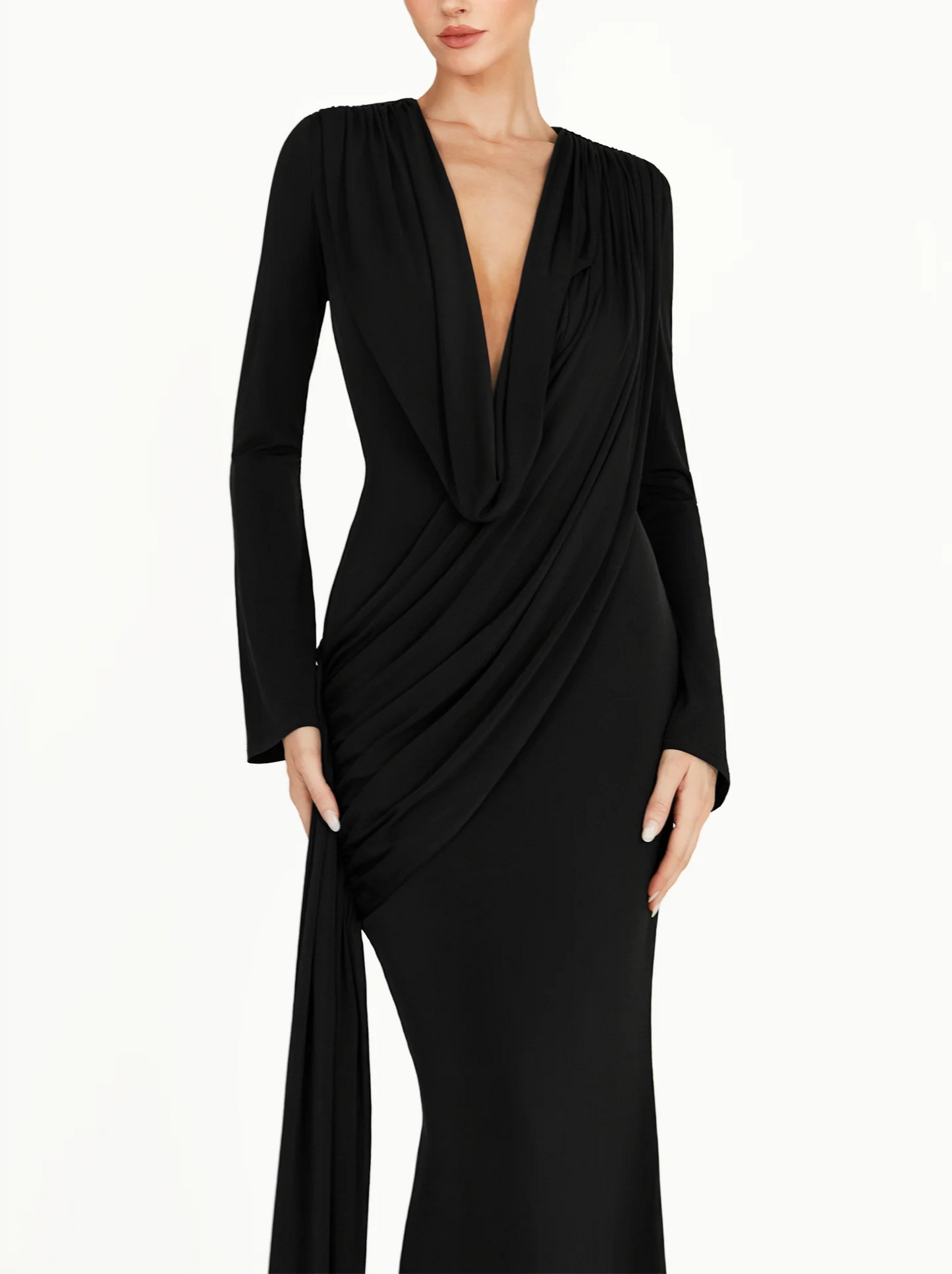 Elegant Pleated Long Dress