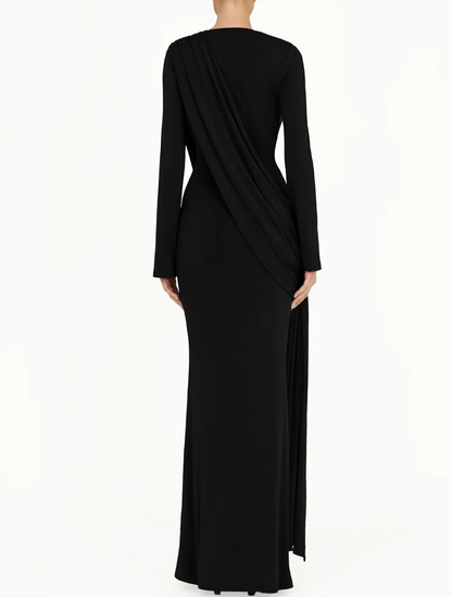 Elegant Pleated Long Dress