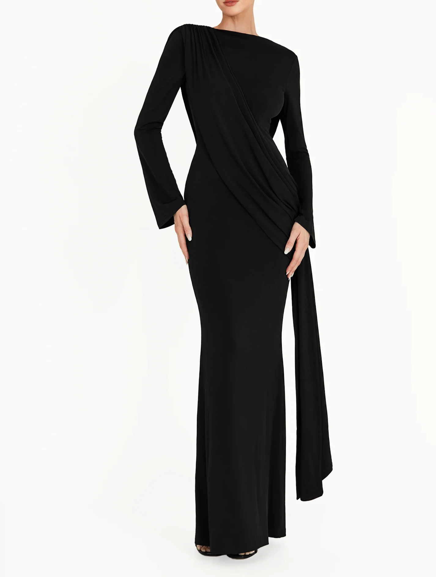 Elegant Pleated Long Dress