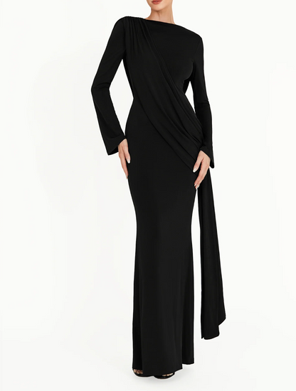 Elegant Pleated Long Dress