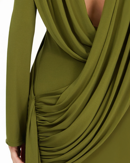 Elegant Pleated Long Dress