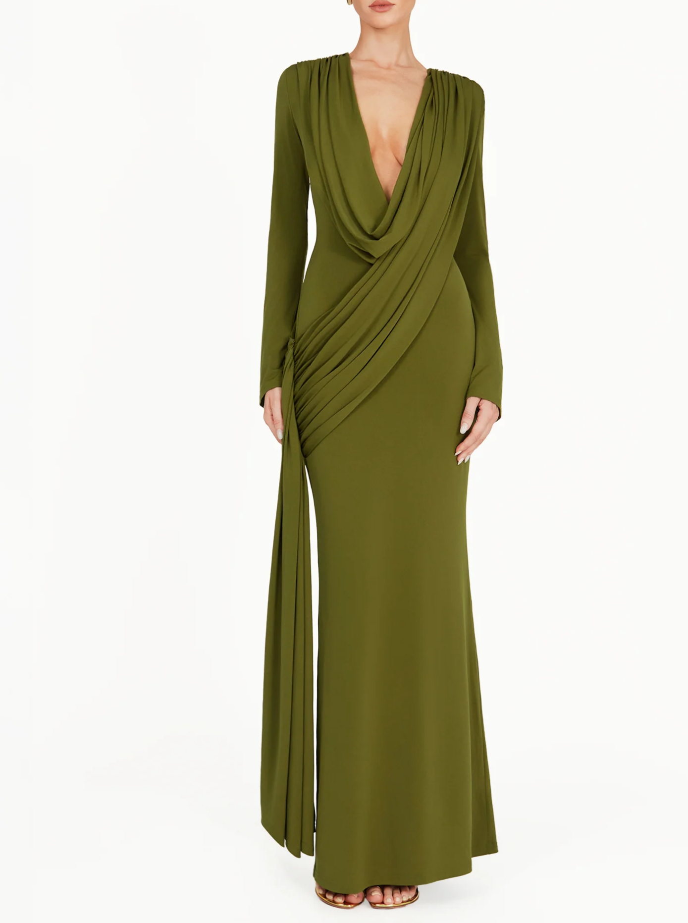 Elegant Pleated Long Dress