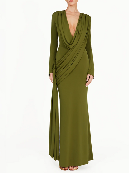 Elegant Pleated Long Dress