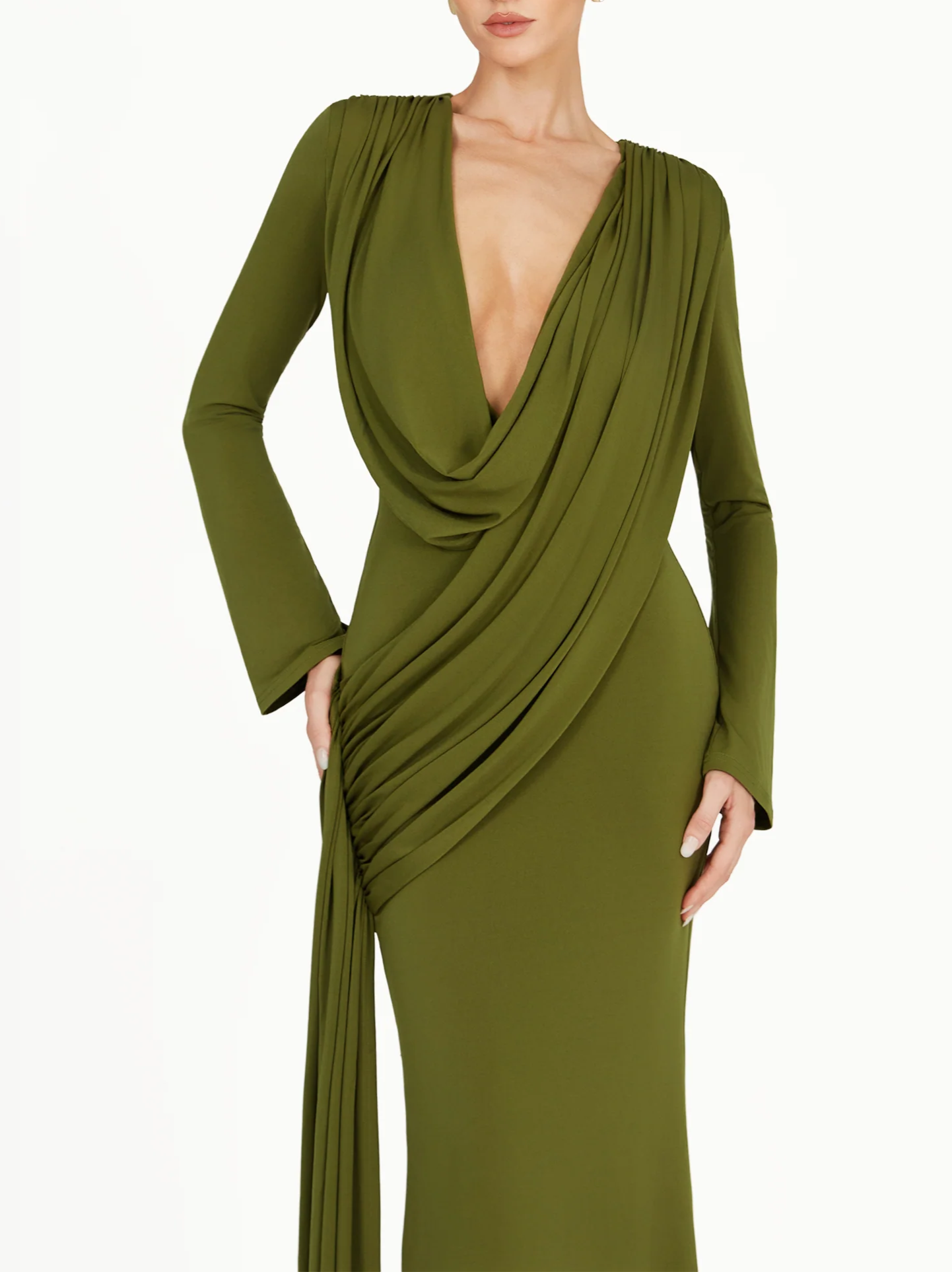 Elegant Pleated Long Dress