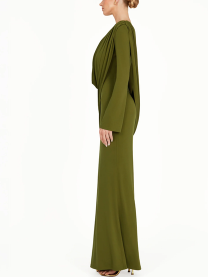 Elegant Pleated Long Dress