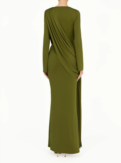 Elegant Pleated Long Dress