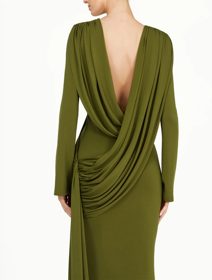 Elegant Pleated Long Dress