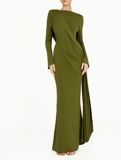 Elegant Pleated Long Dress