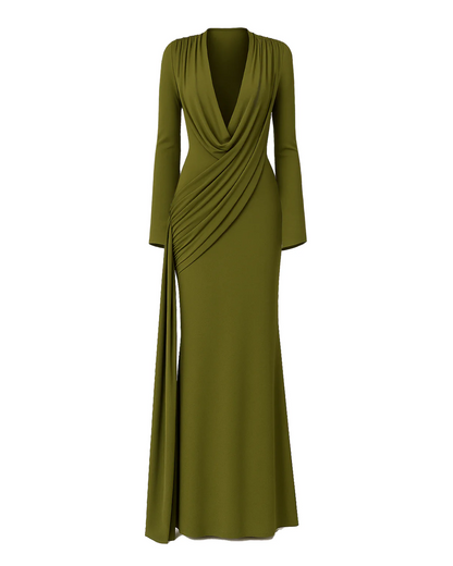 Elegant Pleated Long Dress