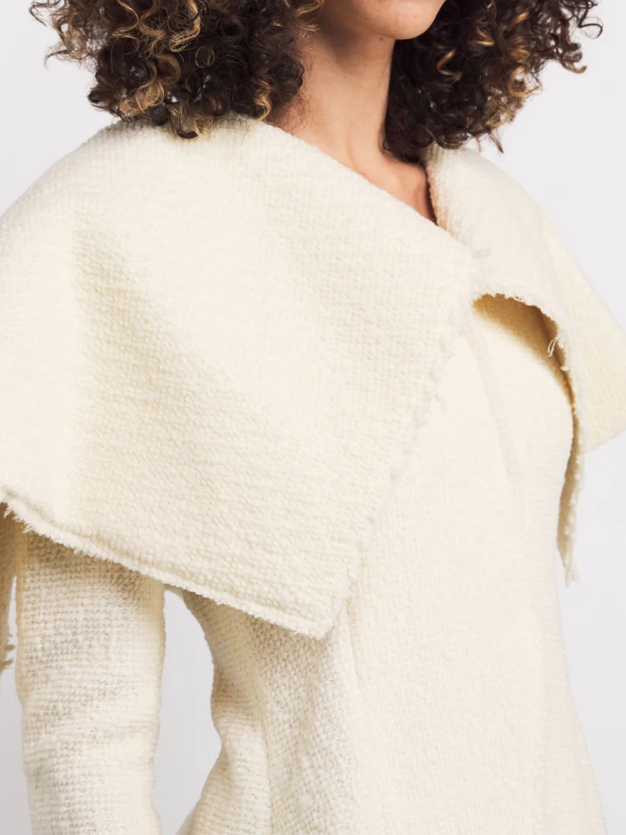 Shawl-Collar Long Sleeves Knitted Blazer