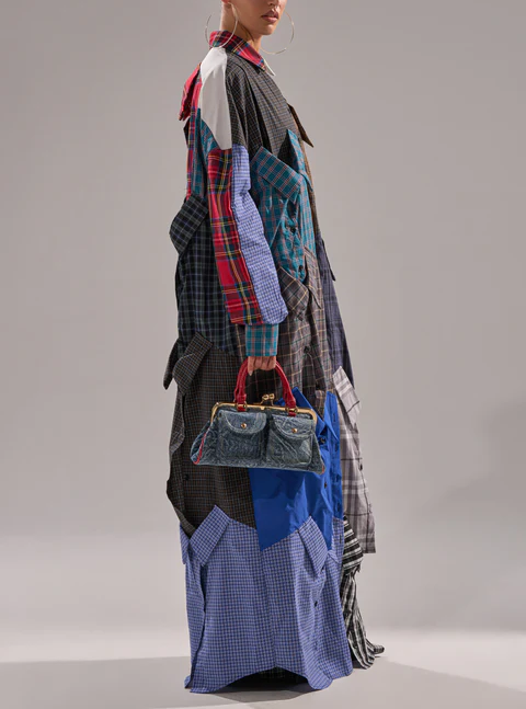 Patchwork Shirt Irregular Dress