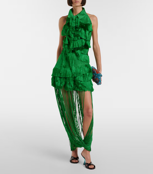 Draped fringed Dress