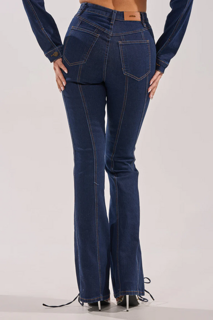 Denim Tie-Front Set