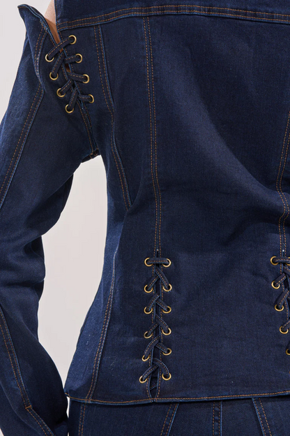 Denim Tie-Front Set