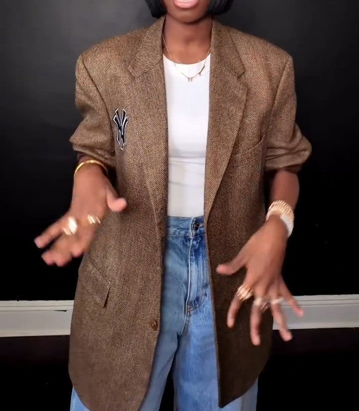 Checkered suit jacket