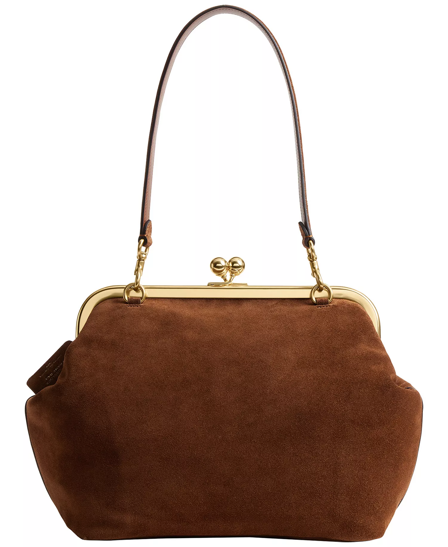 Suede Kisslock Medium Frame Bag