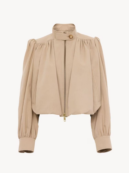 Front-buttoned pleated jacket