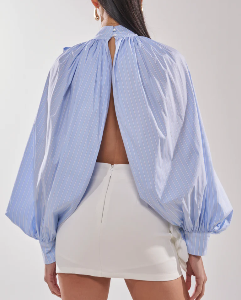 Gathered Boule bow-tie shirt