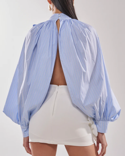 Gathered Boule bow-tie shirt