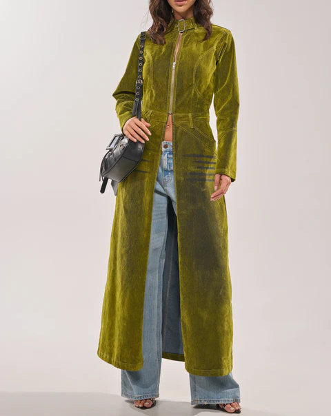 Velvet-Green Trench