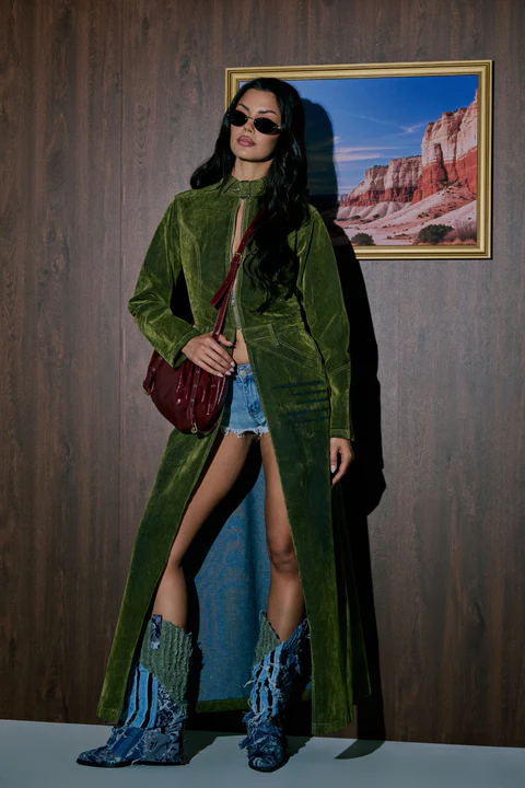 Velvet-Green Trench