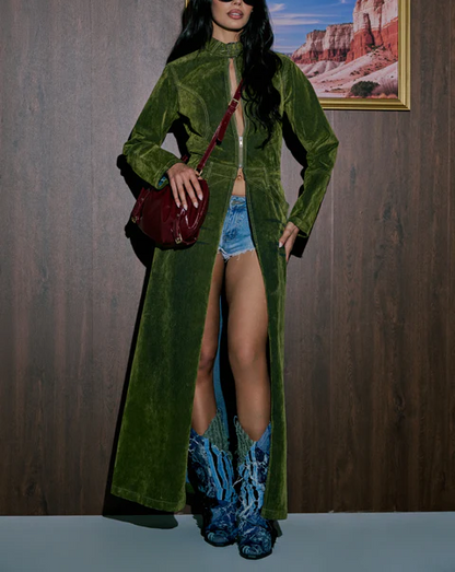 Velvet-Green Trench