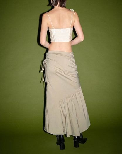 Ruffle Midi Fishtail Skirt