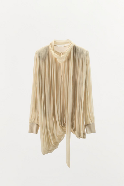 Pleated shoulder pad shirt