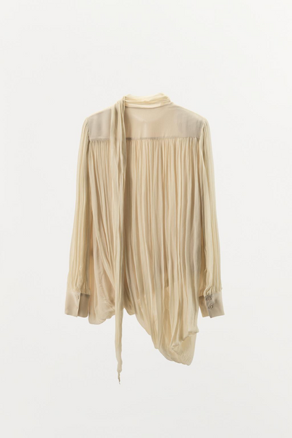 Pleated shoulder pad shirt