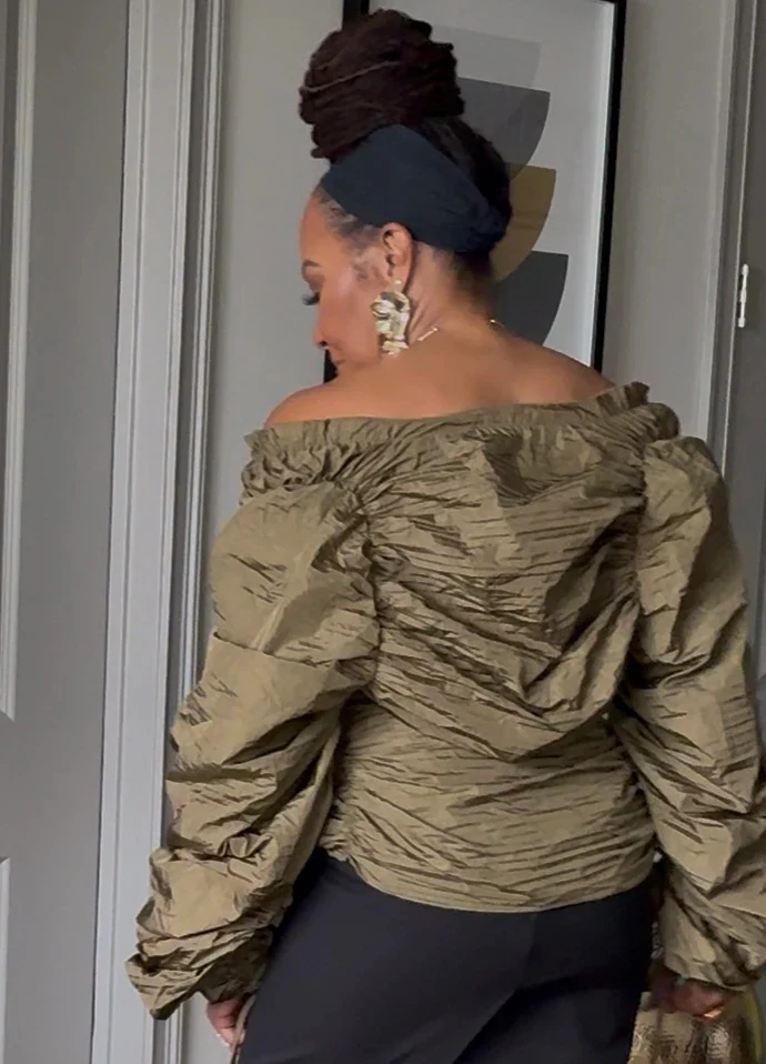The Olive Allure Statement Blouse