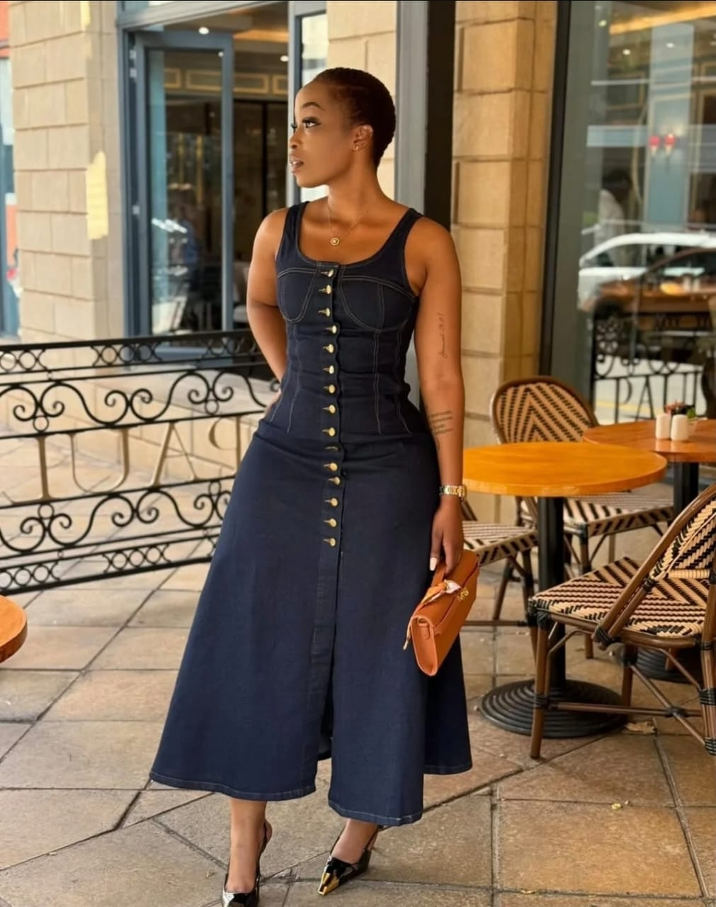 Denim maxi dress