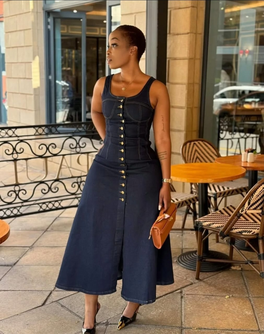 Denim maxi dress