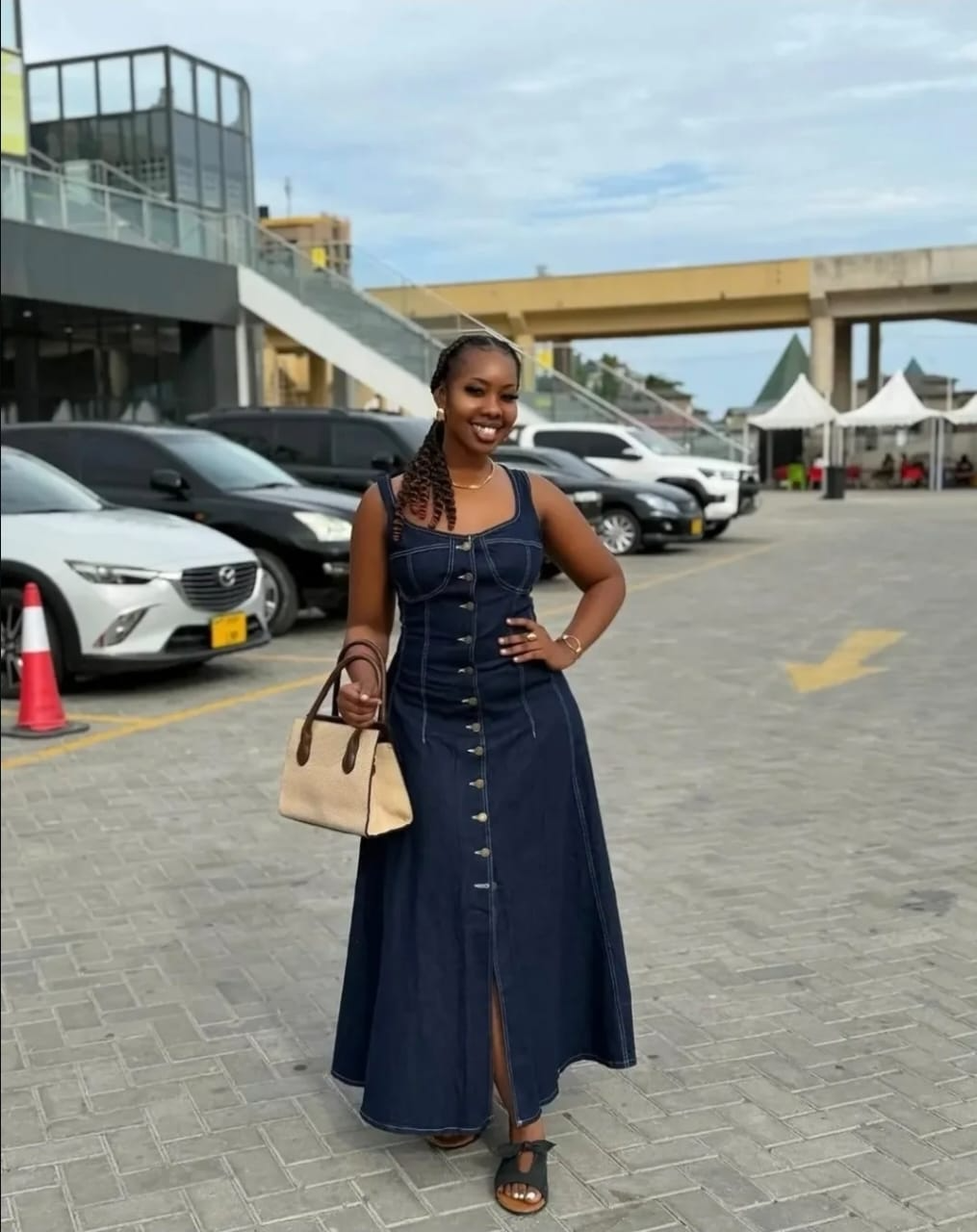 Denim maxi dress