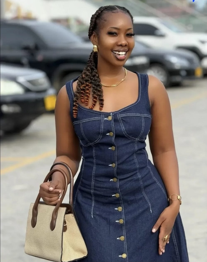 Denim maxi dress