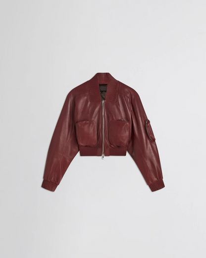 Bomber leather jacket